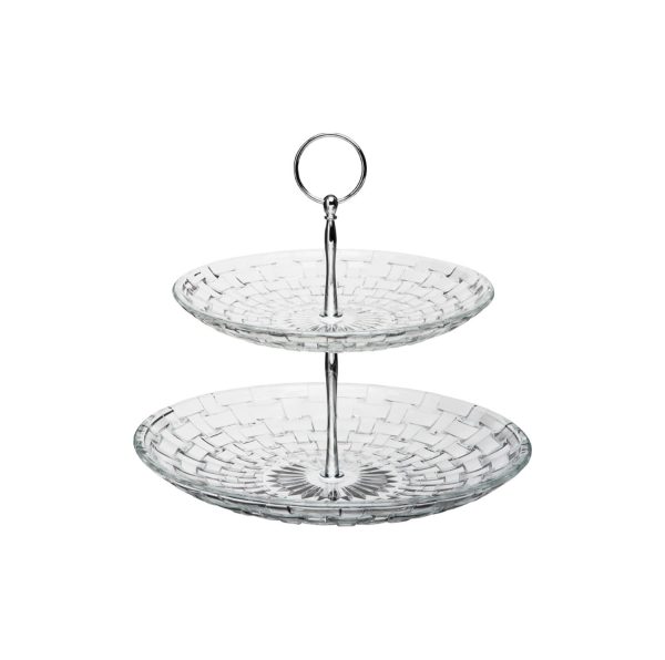 Glitter Kakfat 2 våningar 23cm, Klarglas