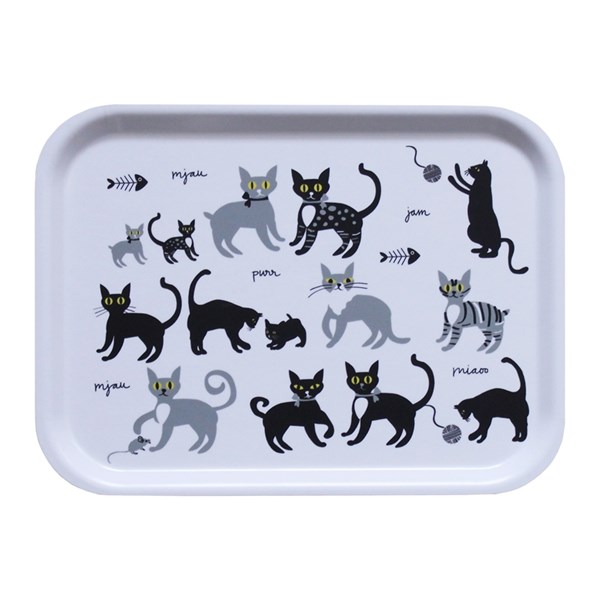 Cats Bricka 27x20cm vit