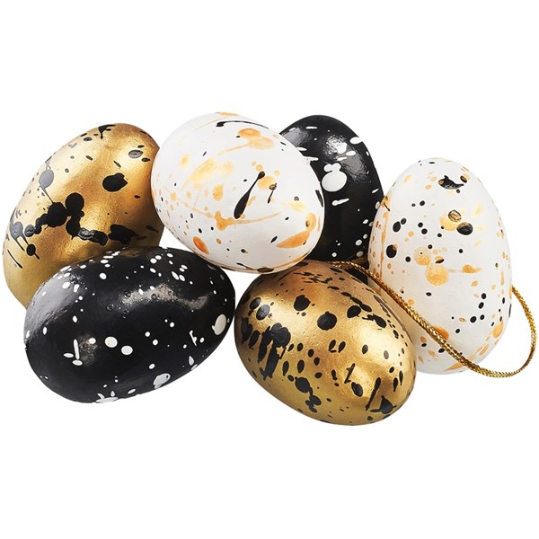 Stänk Miniägg 4cm 6-pack, Svart