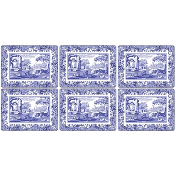 Blue Italian Bordstablett 30,5x23cm 6-pack