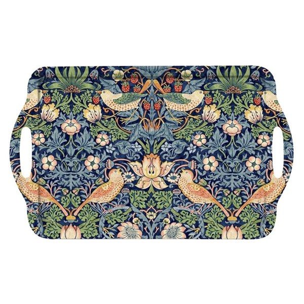 Morris & Co Strawberry Thief Bricka med Handtag 48x29,5cm, Blå