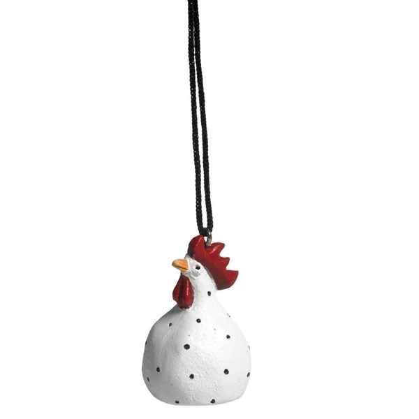 Höna 4cm Hängande, Vit