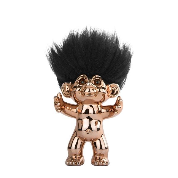 Lyckotroll 9cm brons/svart