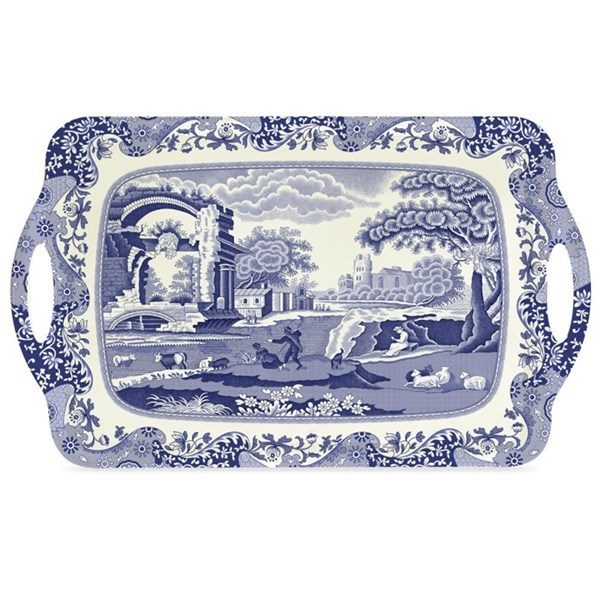 Blue Italian Bricka Stor 48x29,5cm