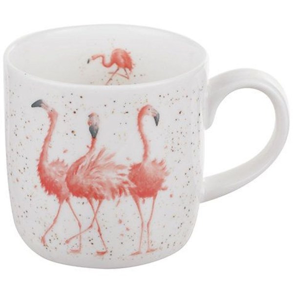 Wrendale Designs Mugg 31cl, Pink Ladies Flamingos