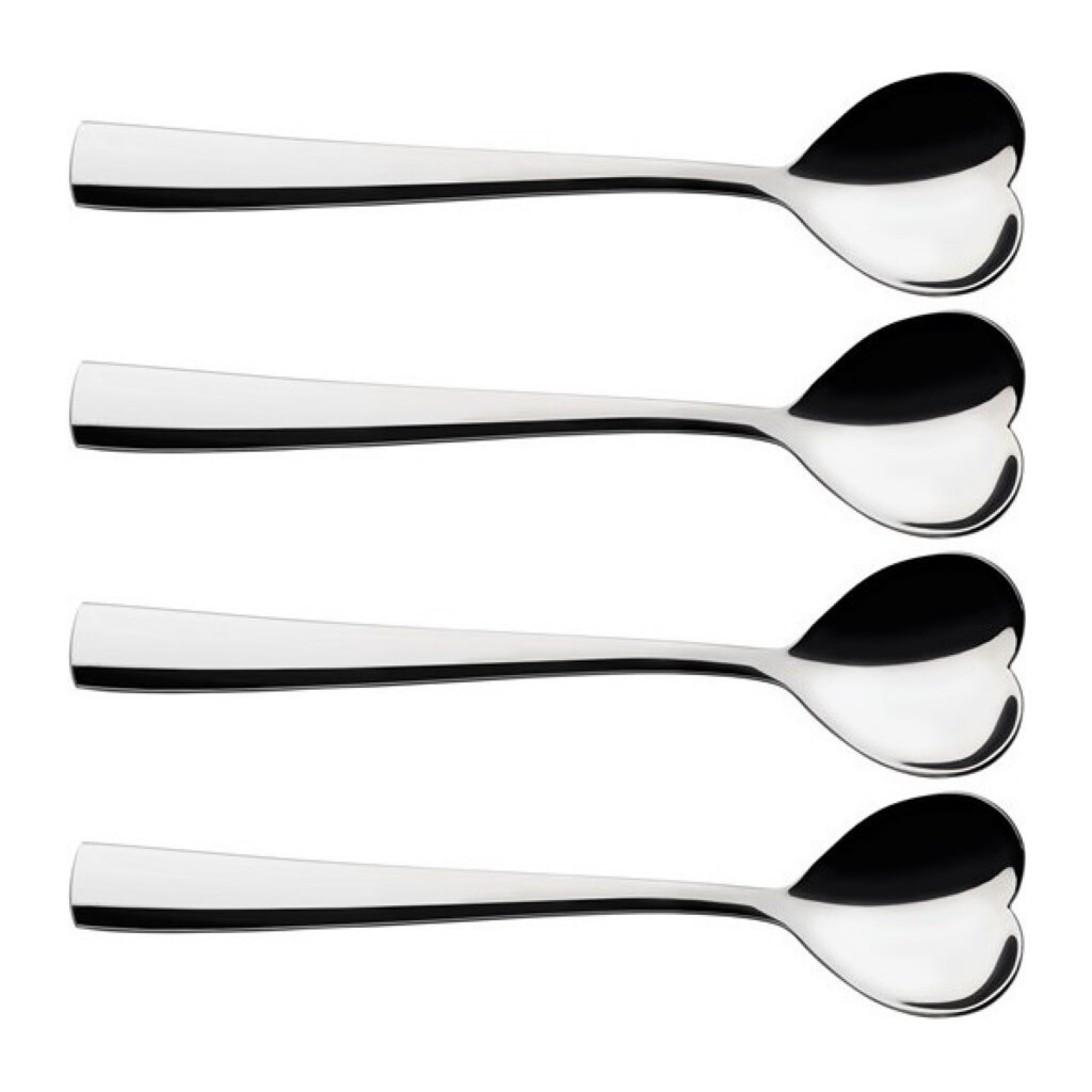 Kristina Skedar Hjärta 11cm 4-pack, Rostfritt