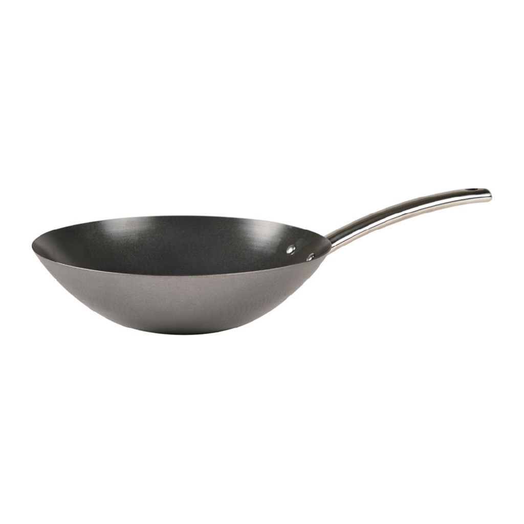 Wok 30,5x8,4cm, Svart Kolstål