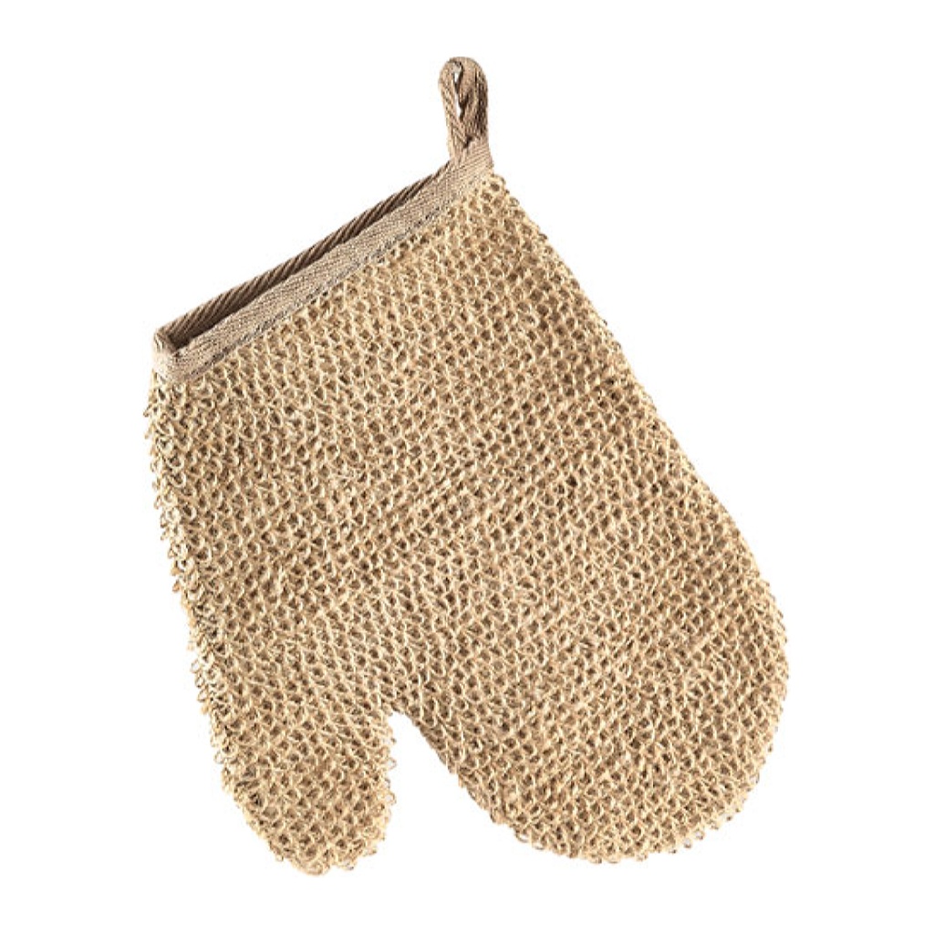 Badhandske 18x22x1,5cm Natur Hampa/bambu frotté