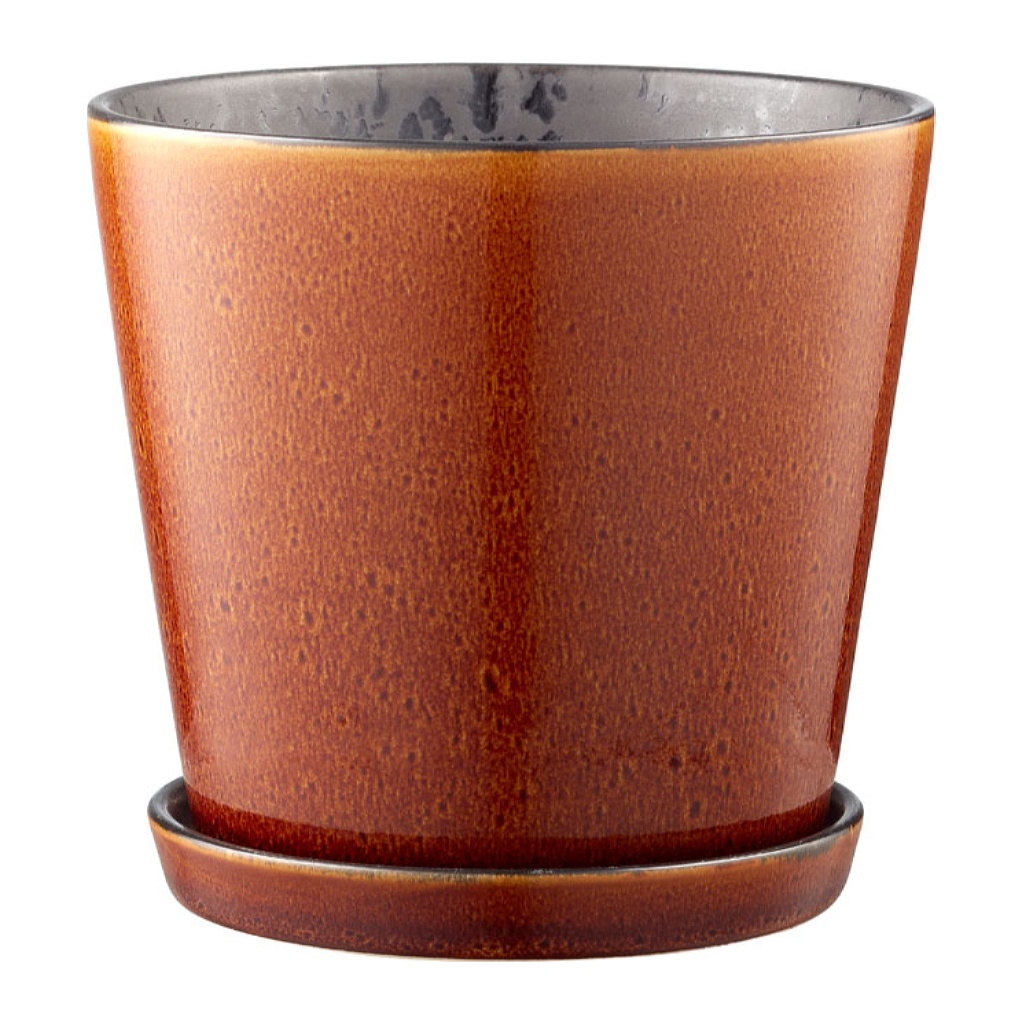 Bitz Ytterkruka med Fat 14cm, Amber/Svart