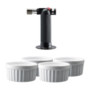 Brulébrännare Set med 4 Vita Suffléskålar 8,5cm