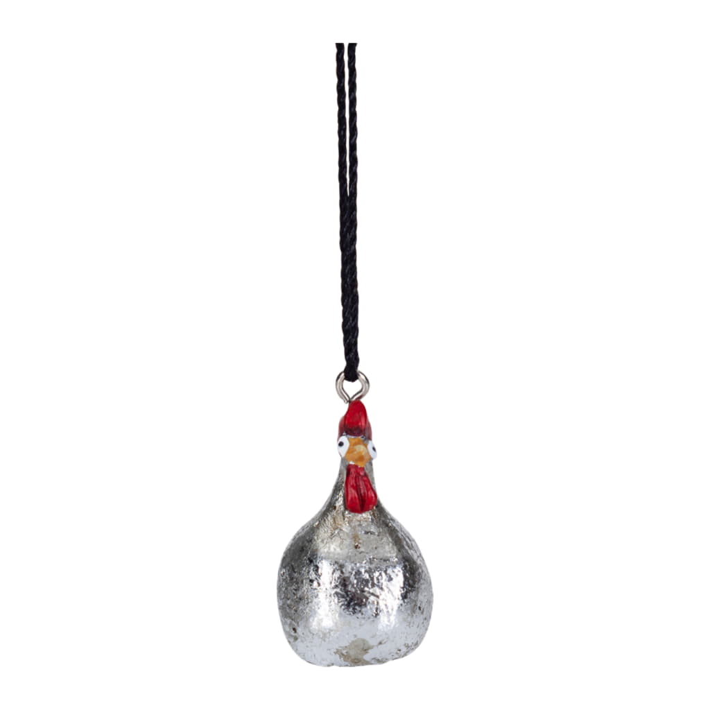 Höna 4cm Hängande, Silver