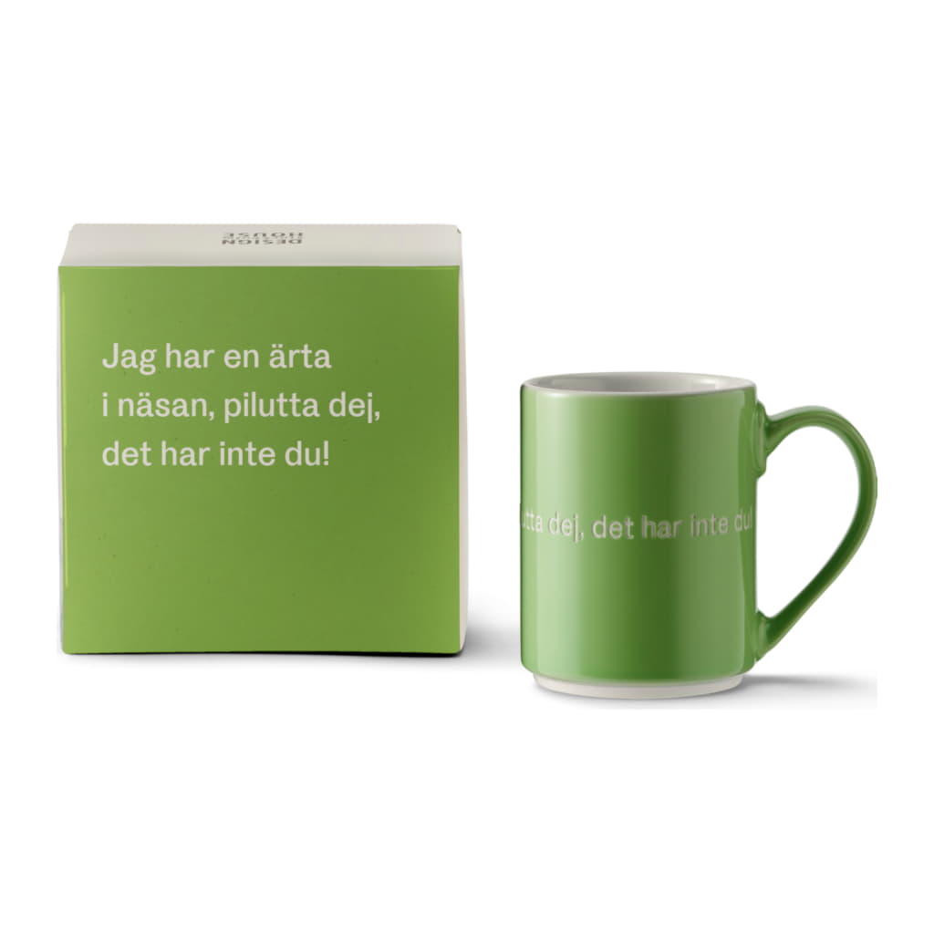 Astrid Lindgren Mugg, 14 Jag har en ärta i näsan