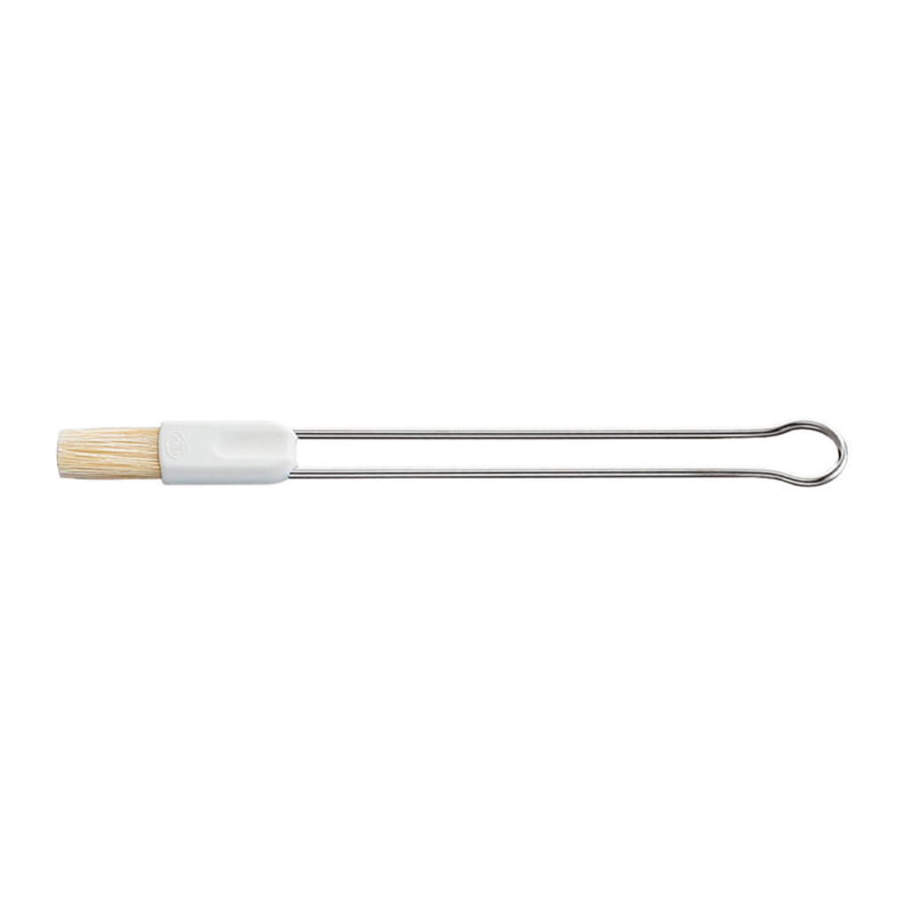 Bakpensel 21,5cm, Stål/Vit/Natur