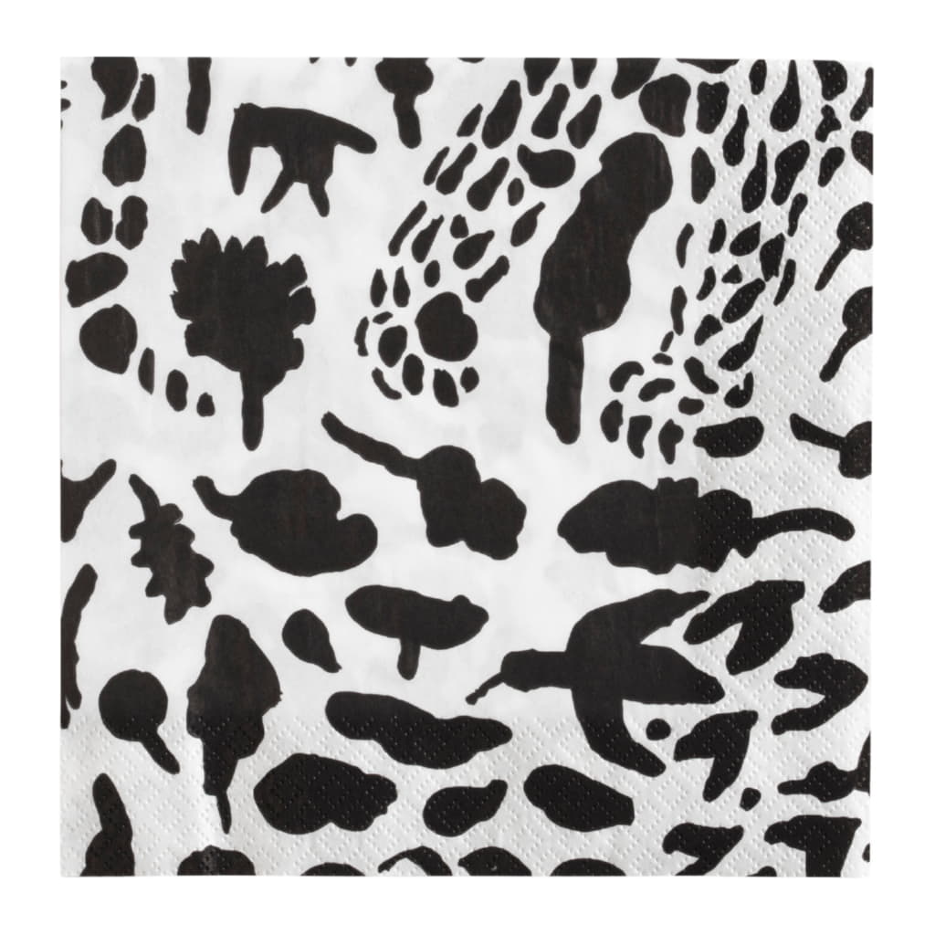 Oiva Toikka Pappersservett 33x33cm, Cheetah Svart
