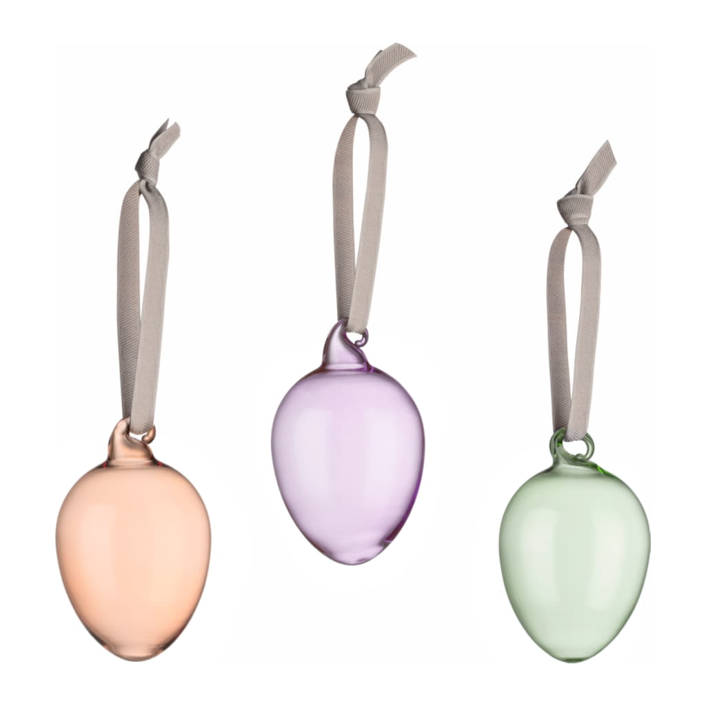 Glasägg 6cm 3-pack, Mix Vår