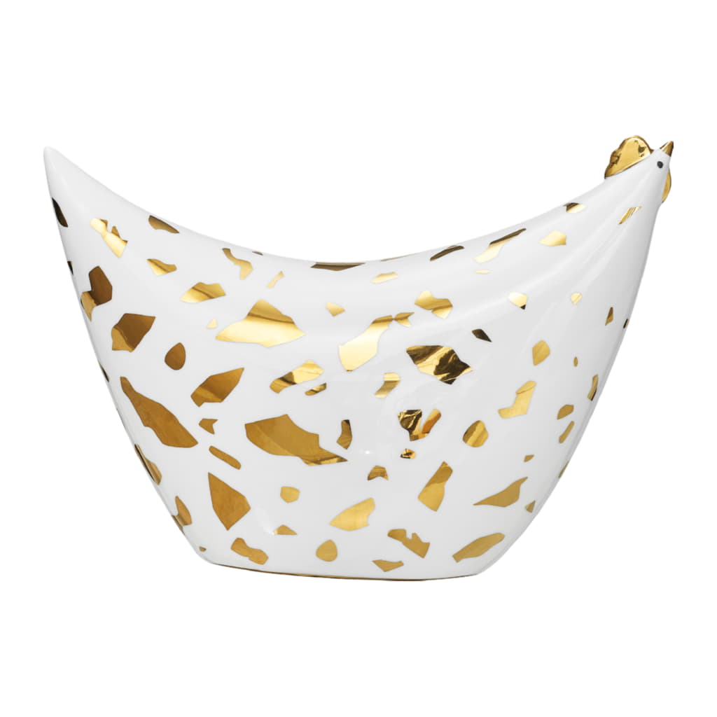 Goldie Höna20cm, Vit/Guld