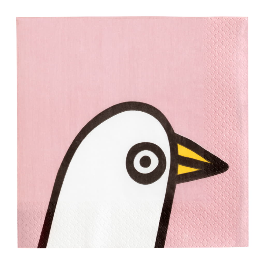 Oiva Toikka Pappersservett 33x33cm, Birdie Rosa