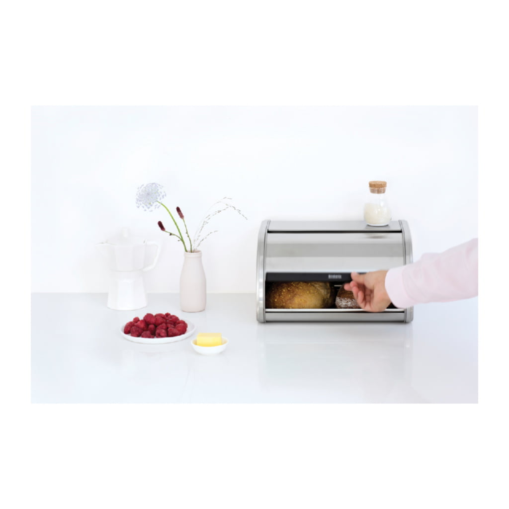 Roll Top Brödskrin Litet, Mattborstat Stål - Bild 3