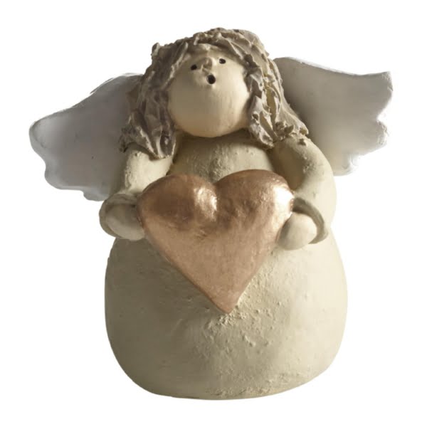 Ängel Hjärta 6cm, Guld