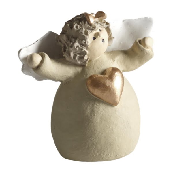 Ängel Litet Hjärta 6cm, Guld