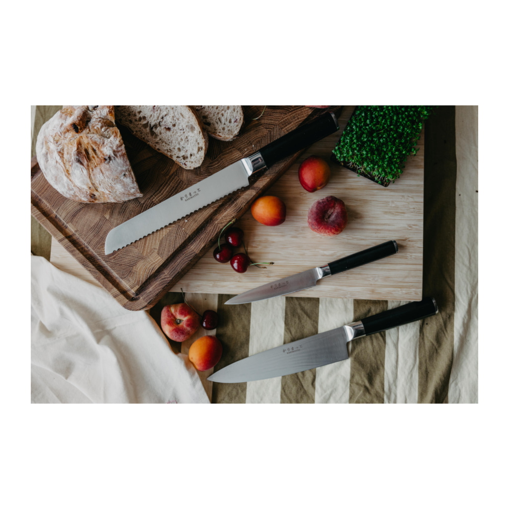 Knivset 3-delar Allkniv 12cm, Kockkniv 20cm, Brödkniv 20cm - Bild 2
