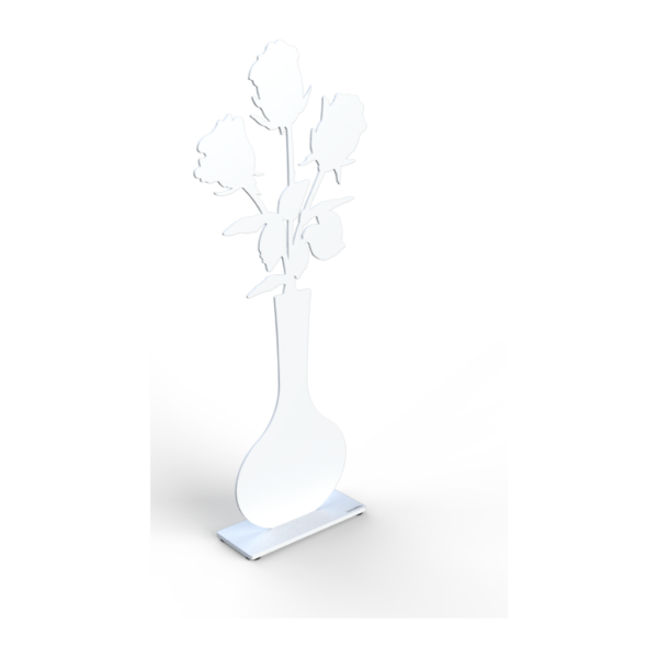Rosor i Vas 50cm, Vit