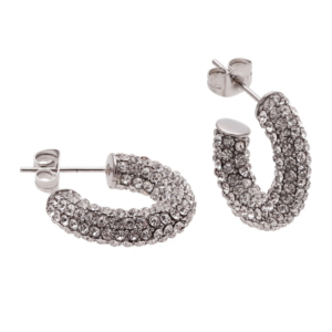 Lola Crystal Hoop Steel