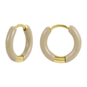 Enamel Hoop, Sand/Gold
