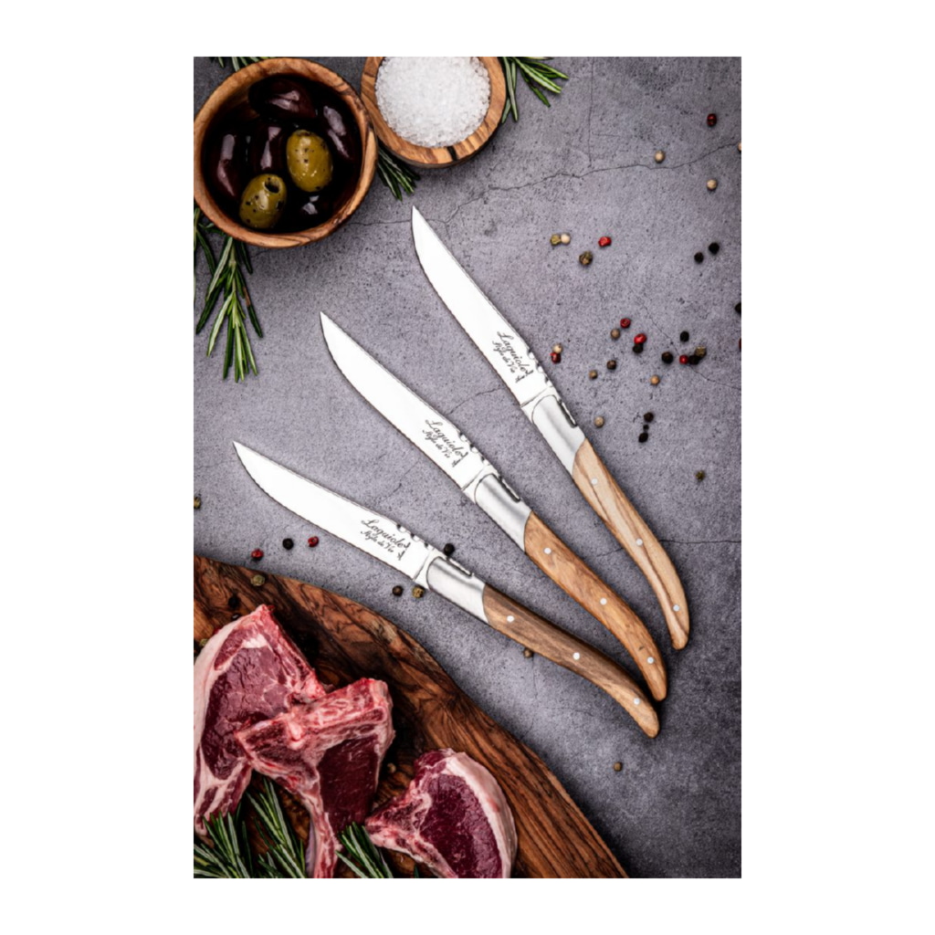 Laguiole Grillknivar 6-pack, Olive Wood - Bild 2
