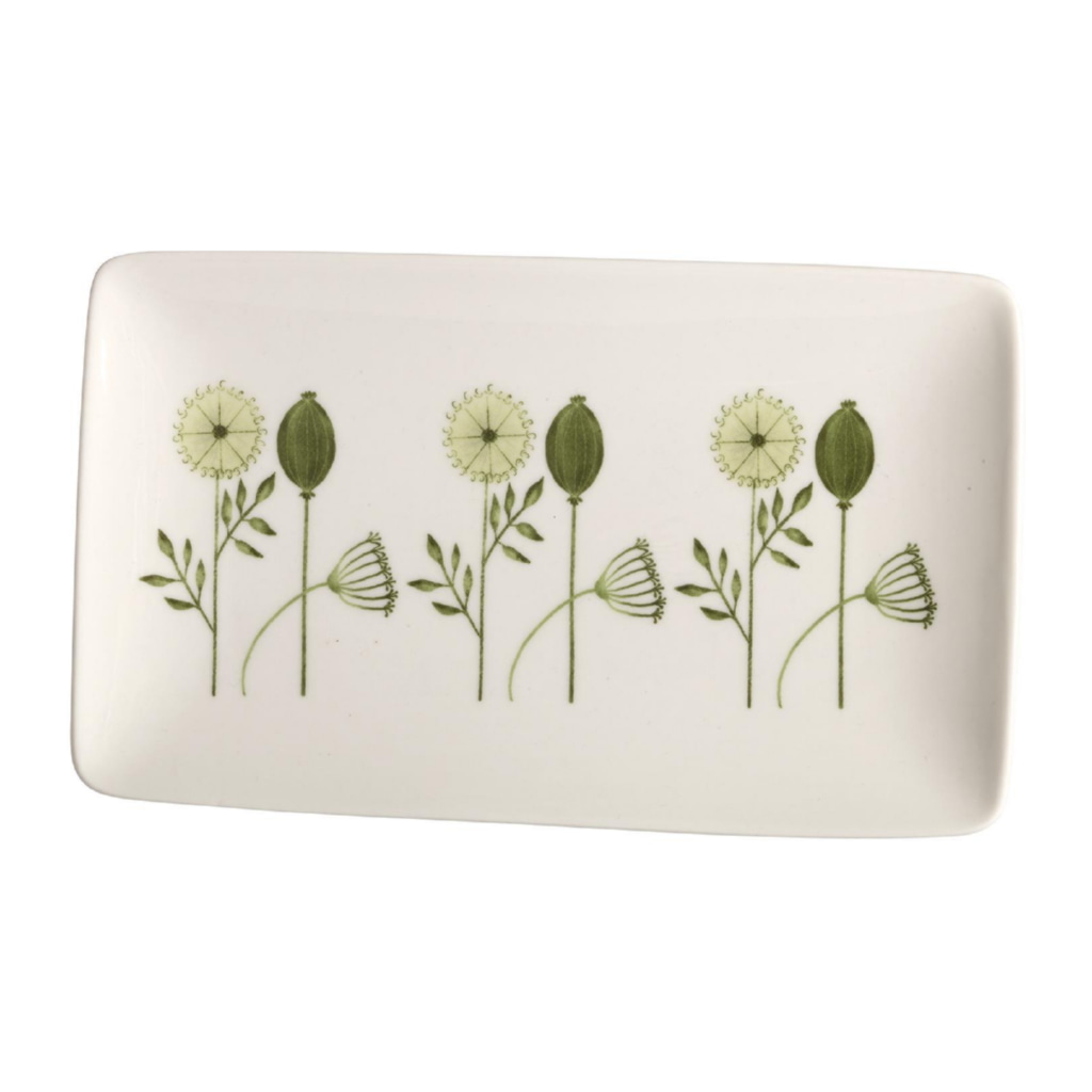 Frökapsel Assiett 21x13cm, Grön