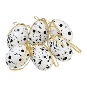 Stänk Lyxägg Shiny 6-pack, Vit/Svart