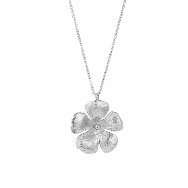 Blossom Long Necklace, Silver