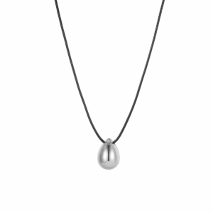 Drop Cord Necklace, Silver