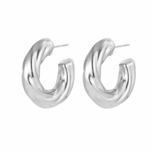 Sway Chunky Hoop, Silver