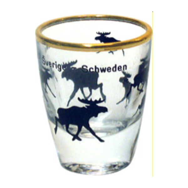 Snapsglas Älgar Swe 5cm