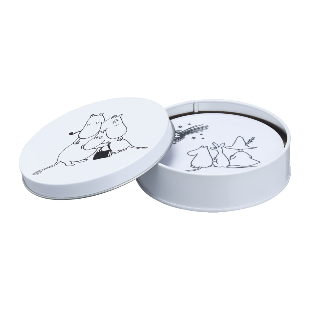 Mumin Glasunderlägg i Plåtburk 4-pack, Moomin 80 - Bild 3