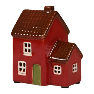 Keramikhus 10cm, Rött med Tegeltak