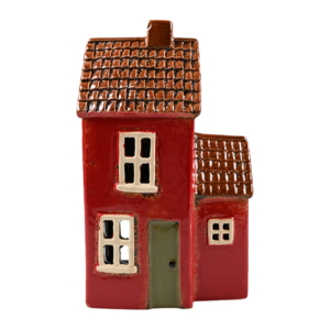 Keramikhus 20cm, Rött med Tegeltak