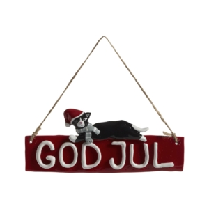 God Jul Dörrskylt Katten Dolly 18cm