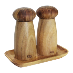 Raw Teak Kvarnset med Bricka