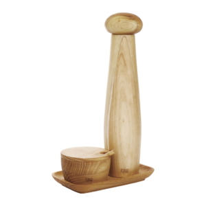 Raw Teak Kvarnset med Bricka