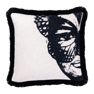 Golden Butterfly B&W Kuddfodral 50x50cm, Fjärilar Baksida