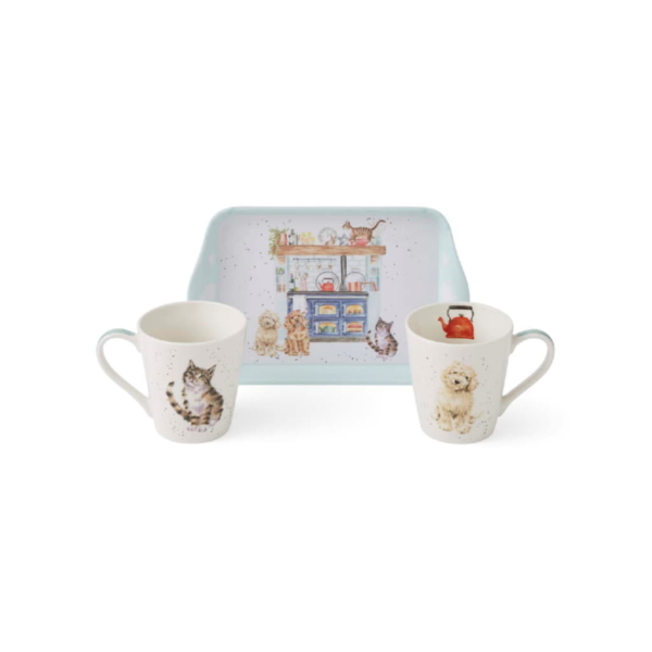 Wrendale Designs Set 2 Muggar & Bricka, Country Kitchen