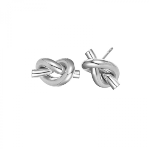 Knot Stud Earring, Silver
