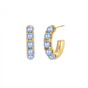 Pearl Creole Earring, Lt.Pink/Gold