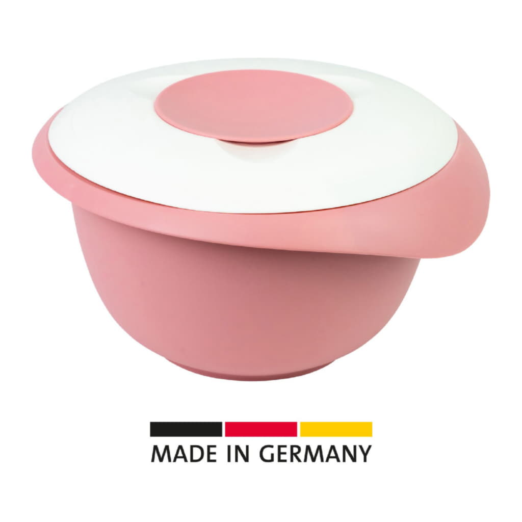 Blandningsskål med Tvådelat Lock 2,5L, Rosa/Vit