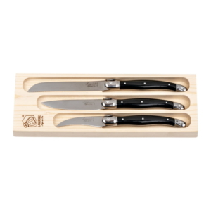 Laguiole Köksknivar Set 3 delar, Svart