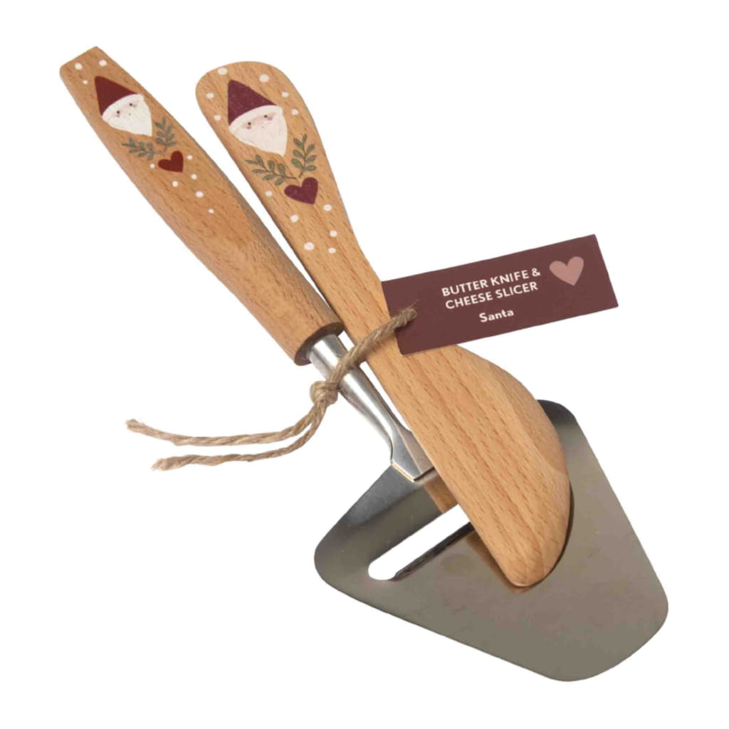 Set Osthyvel & Smörkniv Santa