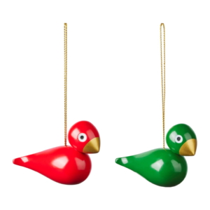 Julfåglar 5cm 2-pack, Röd/Grön