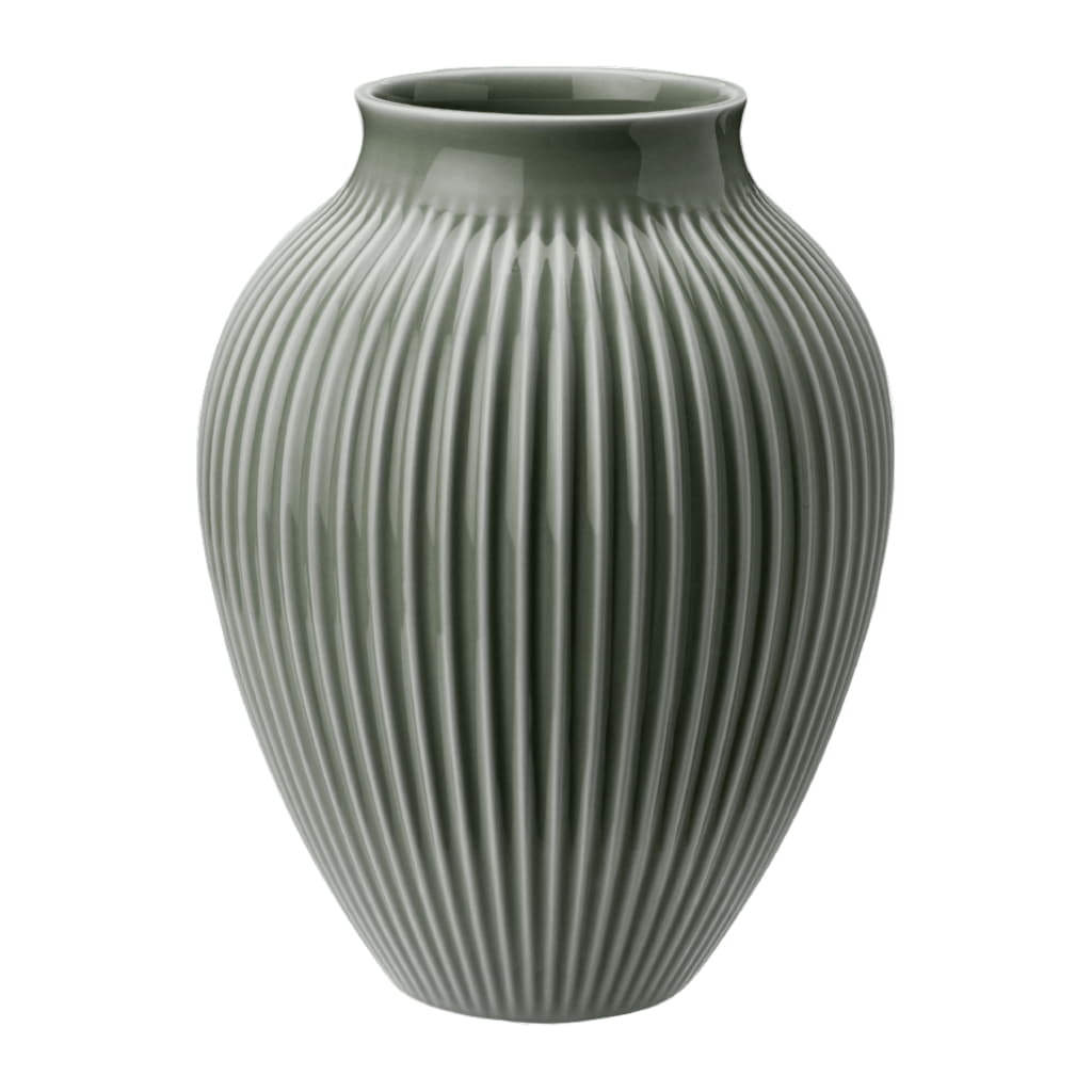 Knabstrup Ripple Vas 20cm, Mat Celadon Green